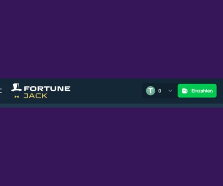 Das Bild zeigt den Einzahlungsbereich bei FortuneJack DE