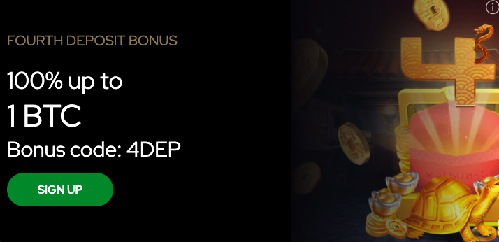 Fourth deposit bonu 100% up to 1 BTC at katsubet