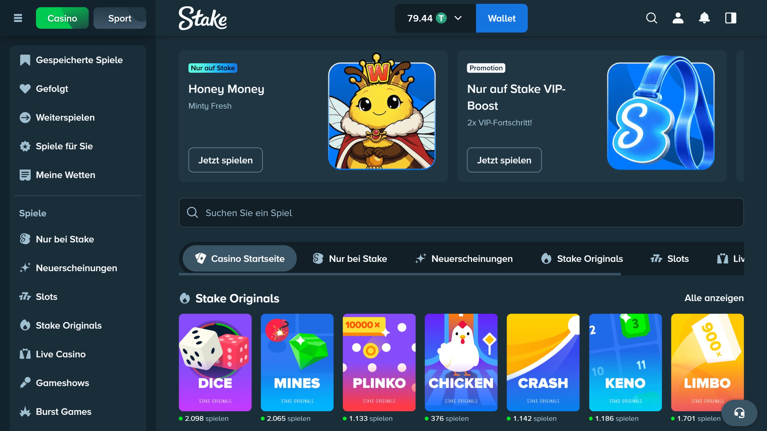 Stake Casino Erfahrungen screenshot