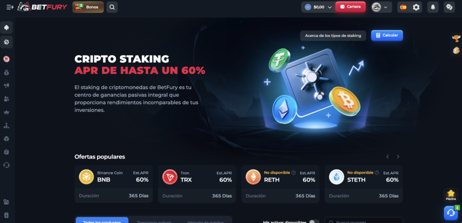 Betfruy apuesta por ofrecer Staking y hacer crecer tus criptomonedas