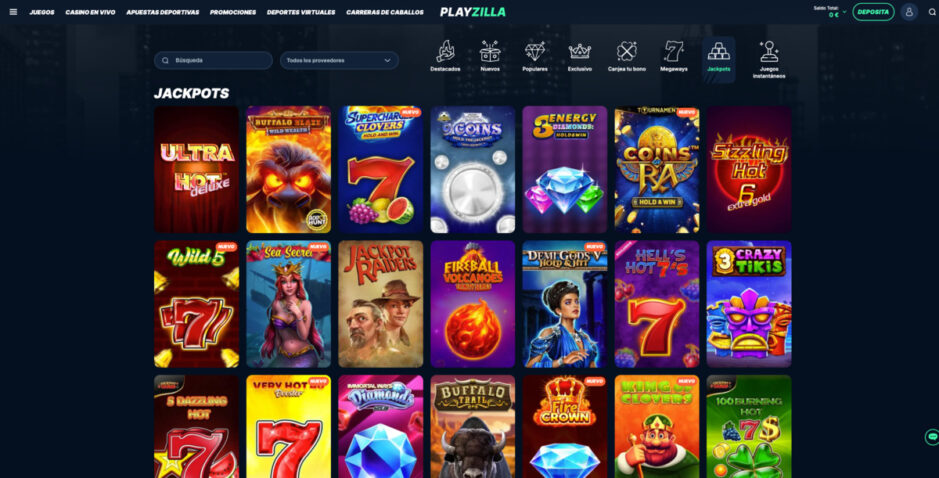 Una gran variedad de juegos en el lobby del casino.