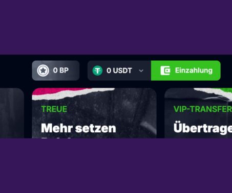 Das Bild zeigt den Einzahlunsvorgang bei Bets.io: Walletbereich
