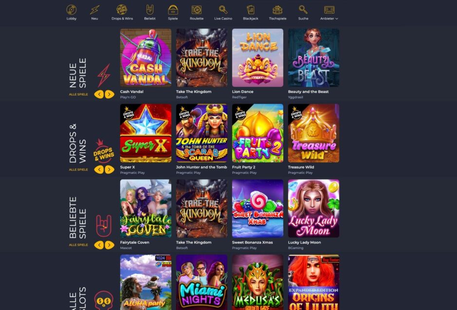 Spielauswahl RollingSlots