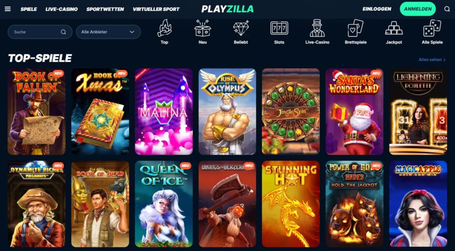 Playzilla Casino Lobby Playzilla Casino Lobby