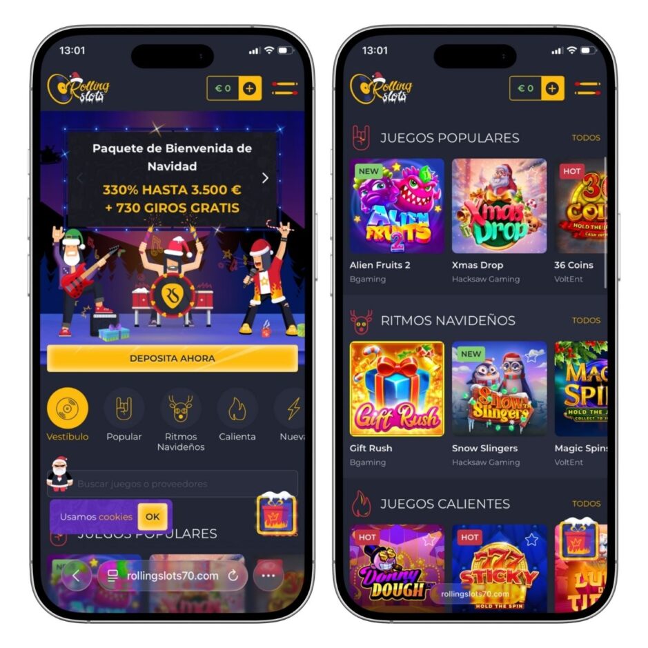 casino conmucho más rock 'n Roll con la genial versión móvil de Rollingslots