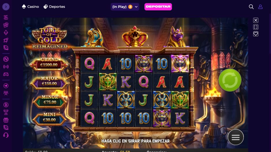 Nueva tragaperras ofrecida en Crashino. La temática egipcia es buena para los que les gusta este tipo de juegos.