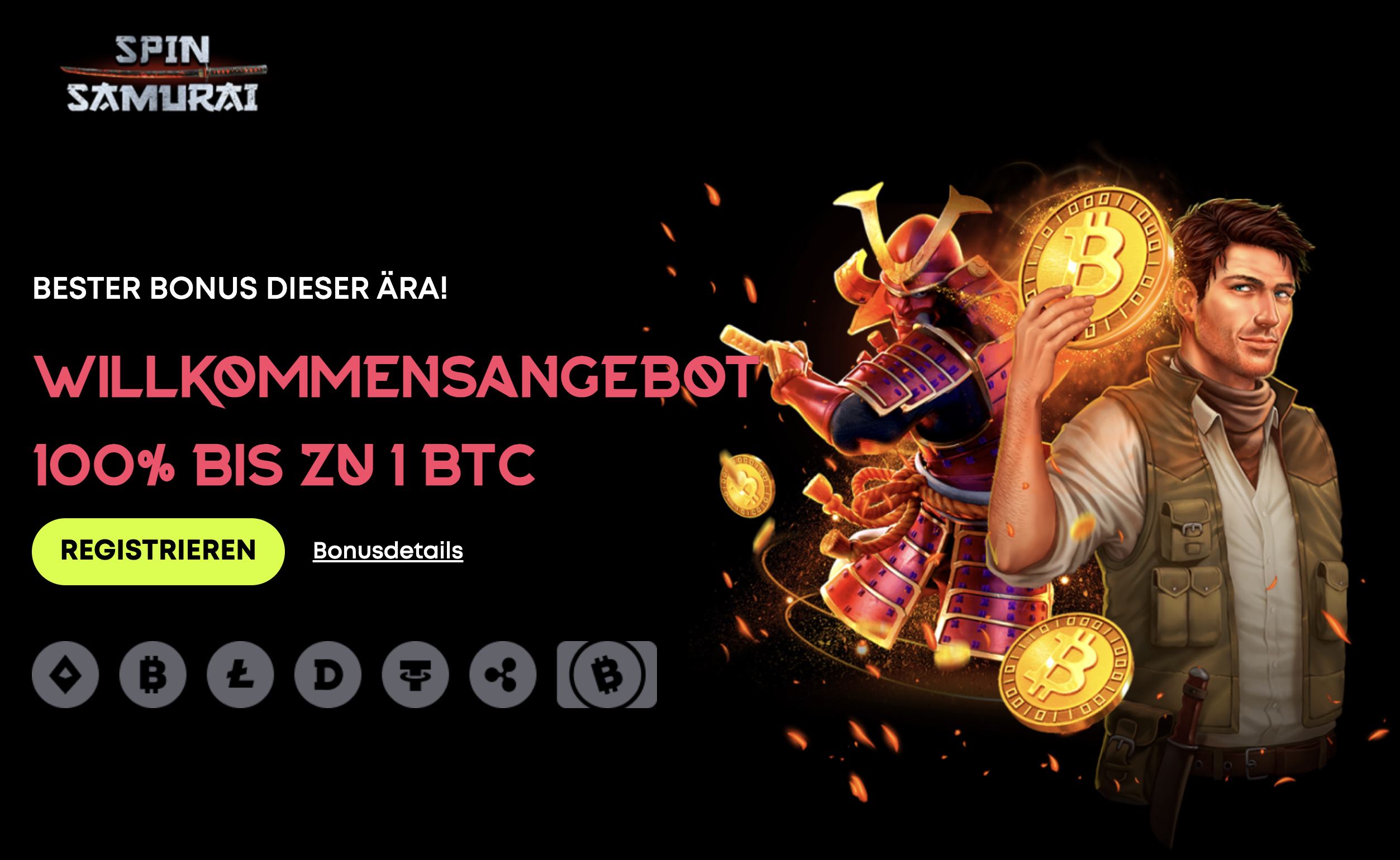 Spin Samurai WIllkommensbonus in Krypto