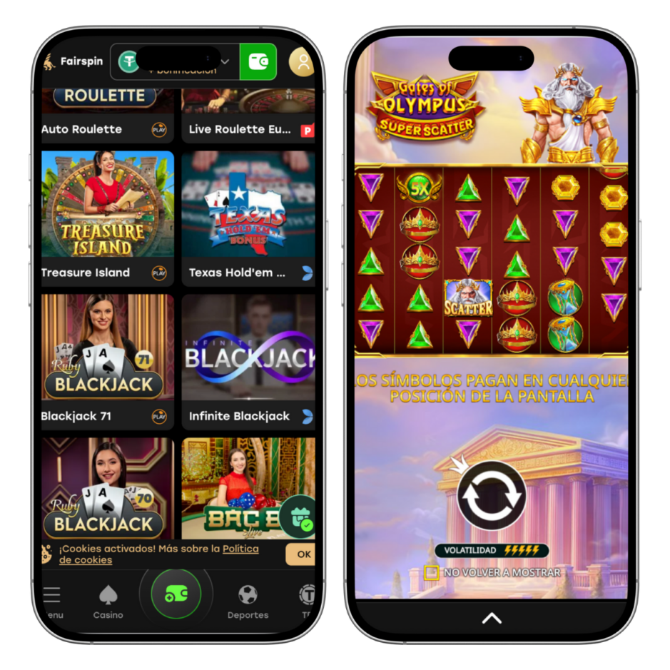 Versión adaptada para móviles de Faispins