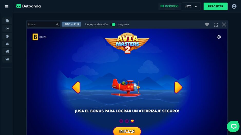 Juego de Avia Master 2 de la sección de Juegos Provably Fair de Betpanda Casino.