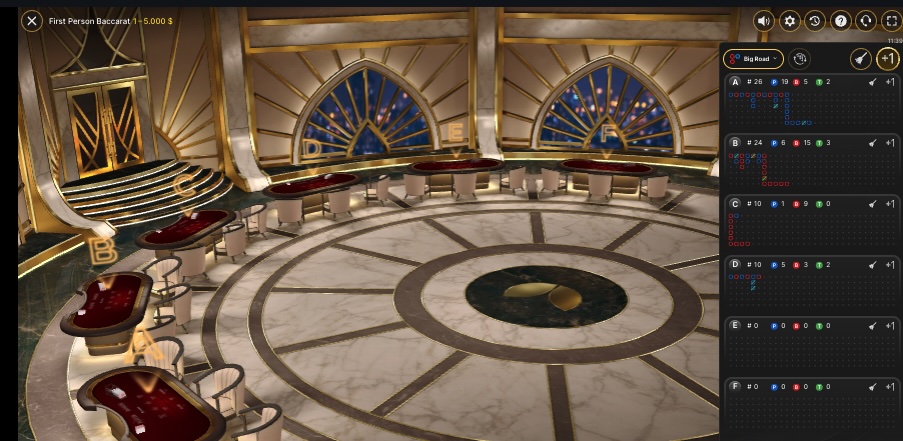 Das Bild zeigt einen Liveausschnitt des First Person Baccarat bei BetFury