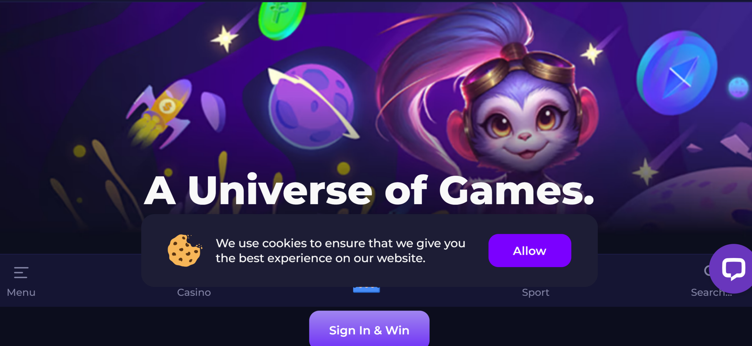 crypto-games-casino homepage