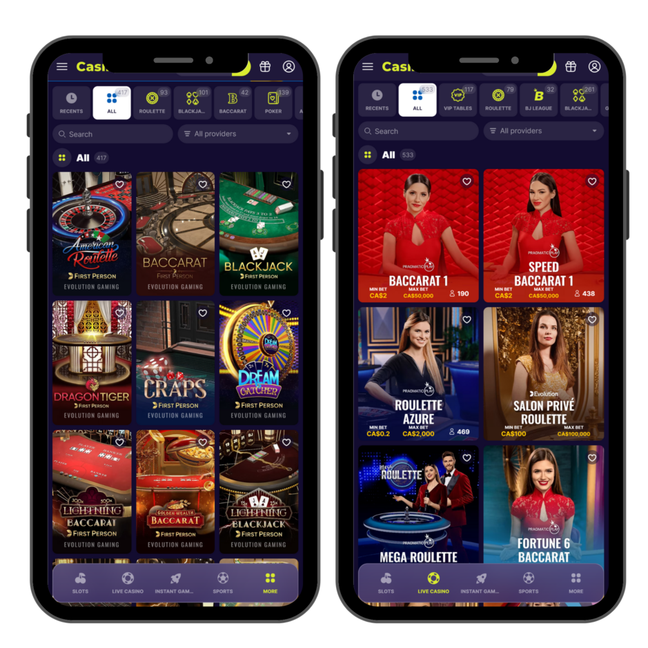 casinoin mobile casino screenshot