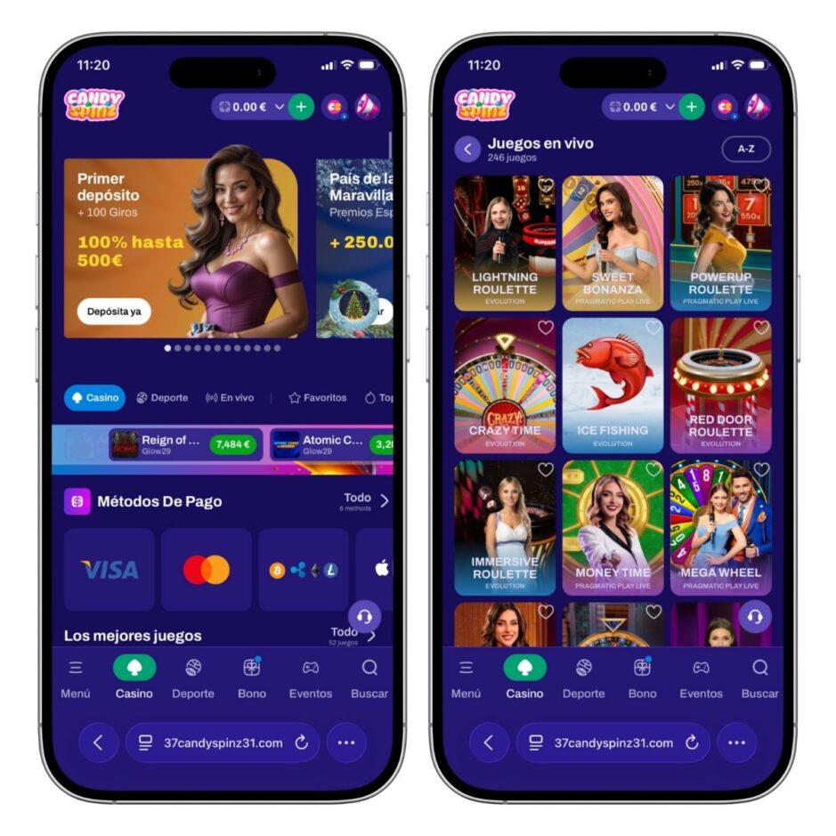 Juegos de casino desde tragaperras hasta juegos en vivo desde cuaquier sitio.