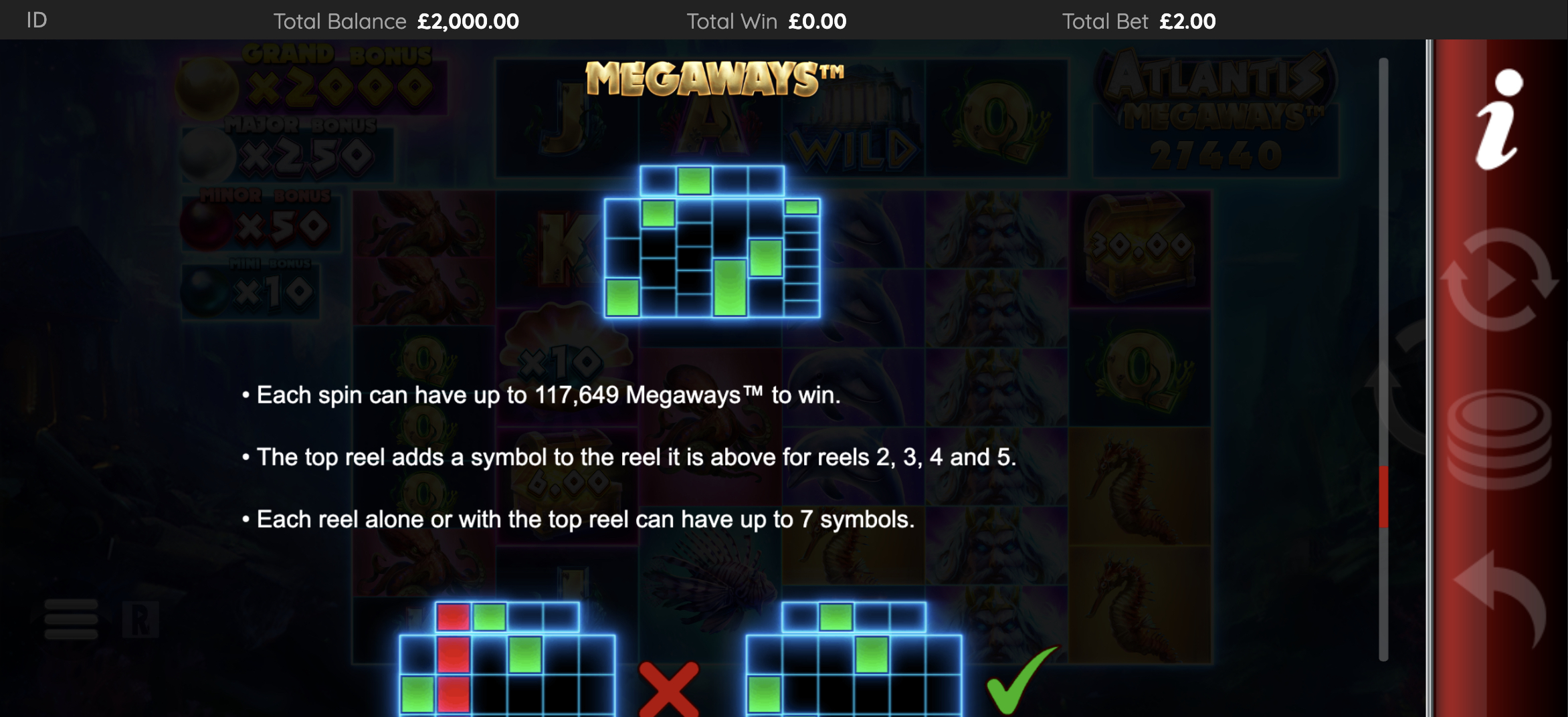 winning lines atlantis megaways slot