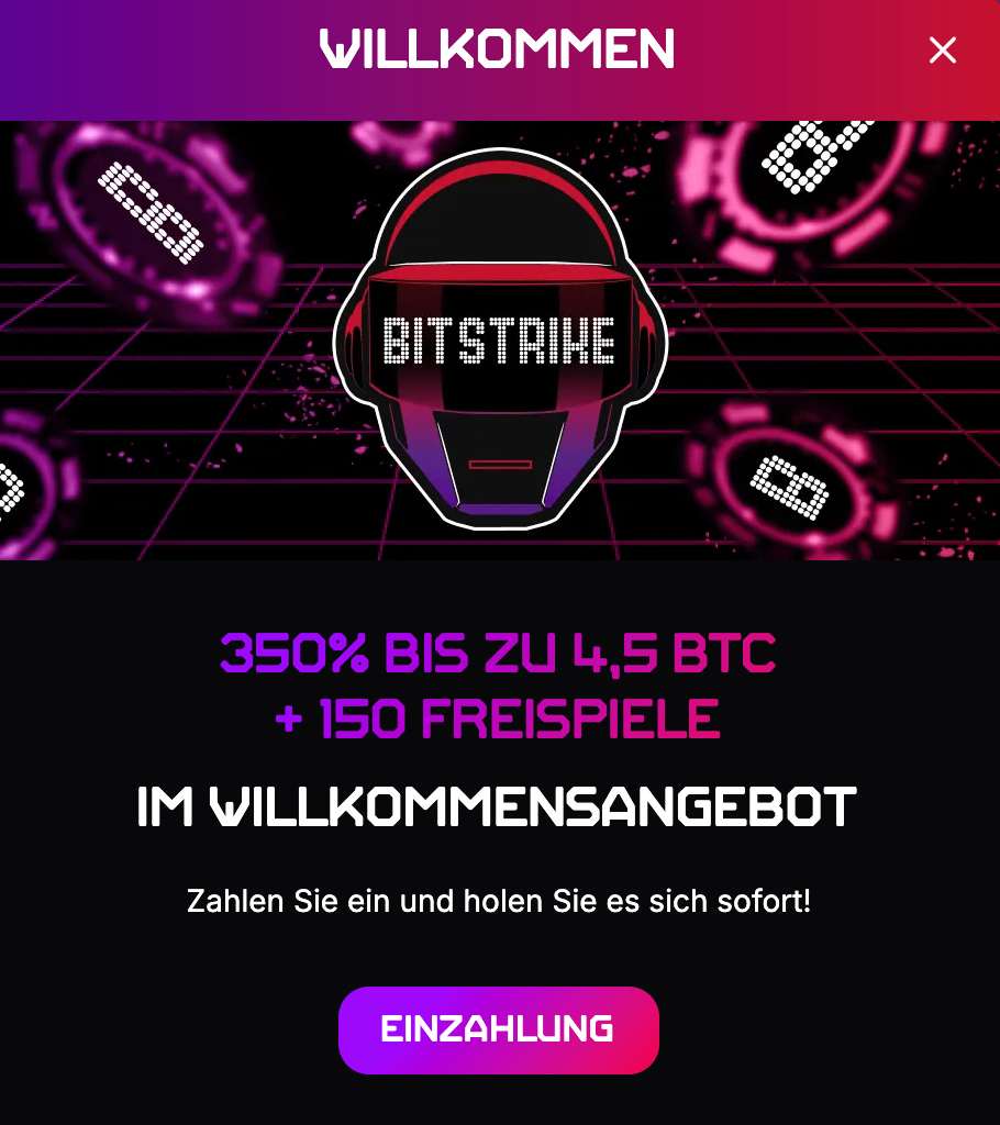 Bonusaktrion im Bitstrike Casino für Dpieler aus Deutschland
