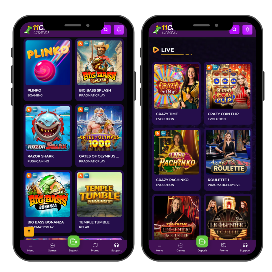 11 croco mobile casino screenshot