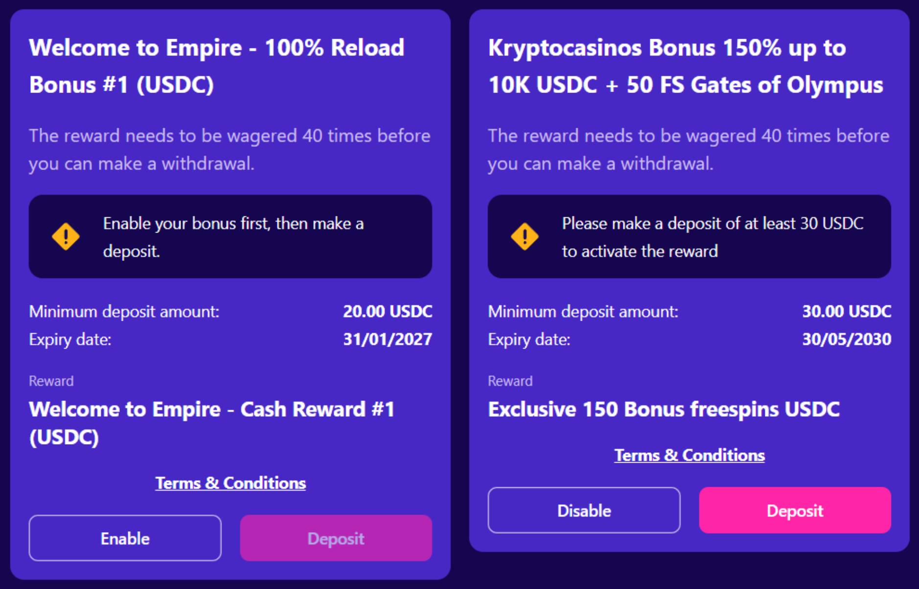 Screenshot of Empire.io exclusive welcome bonus