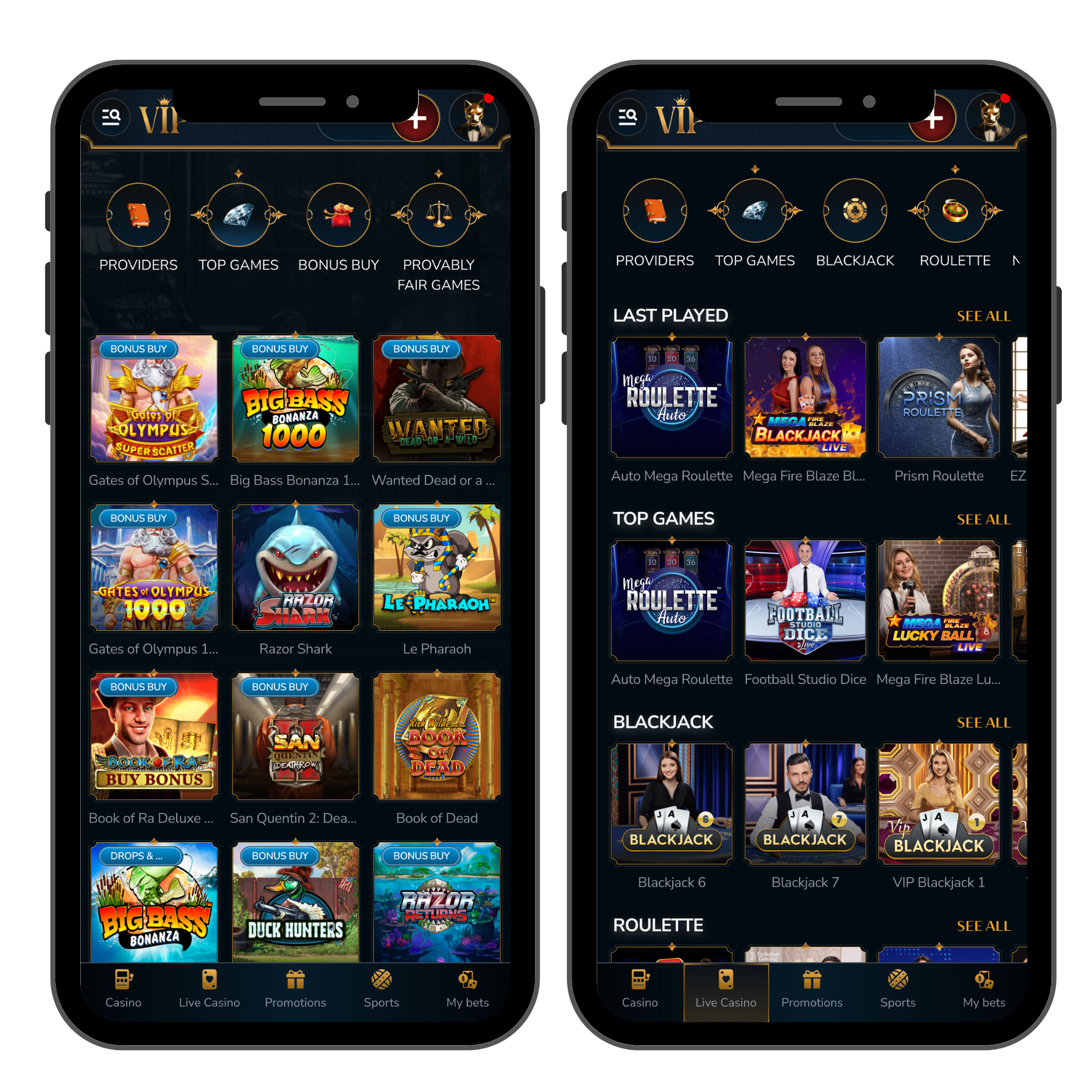 vipcasino.io mobile casino screenshot