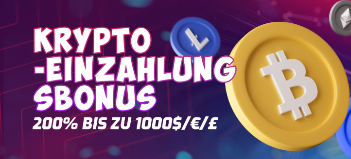 Krypto Casino Bonus für Schweizer Spieler - 200% bis zu 1'000€ - getestet von kryptocasinos.com