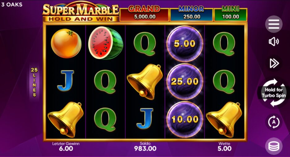 En Bitstrike.io puedes probar primero la tragaperras Super Marble en su versión demo.