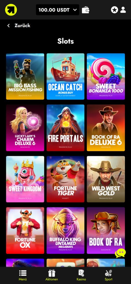 Nach der Einzahlung kann das Spielen im Telbet Casino beginnen.