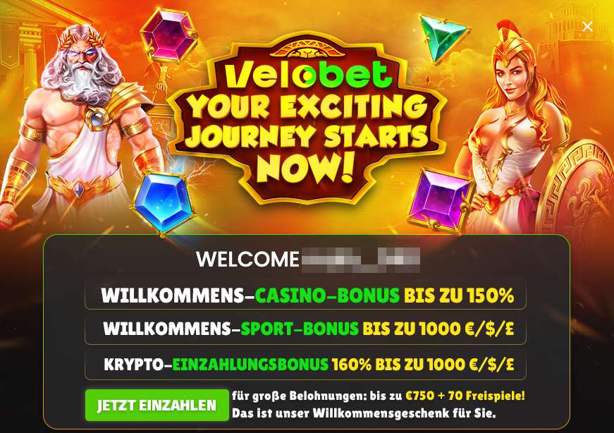 Alle Velobet Casinoangebote im Überblick