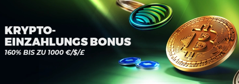 Velobet Casino Krypto Bonus für Neukunden: 160% bis zu 1000€ - getestet von kryptocasinos.com