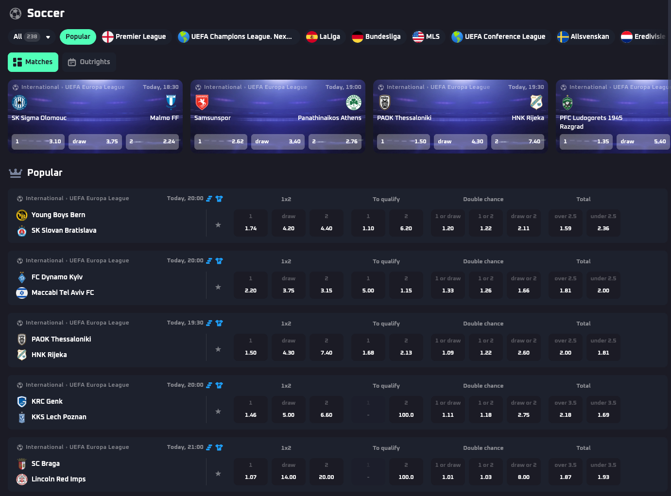 Fussballhub bei Thrill Sportwetten.