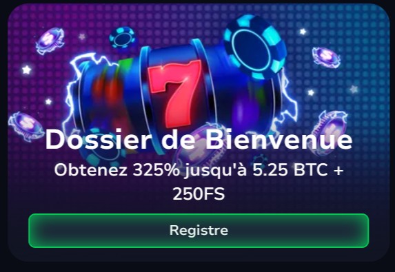 Le pack de bienvenue du casino 7Bit s'applique aux 4 premiers dépôts.