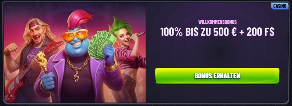 Screenshot des klassischen Willkommensbonus von Mr. Pacho