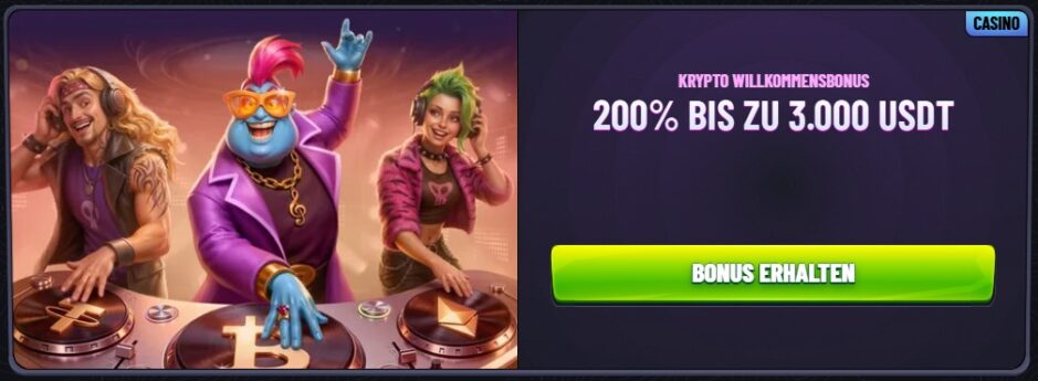 Screenshot des Krypto Willkommensbonus von Mr. Pacho