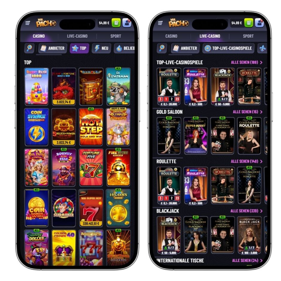 Mobiler Screenshot des Mr. Pacho Casinos