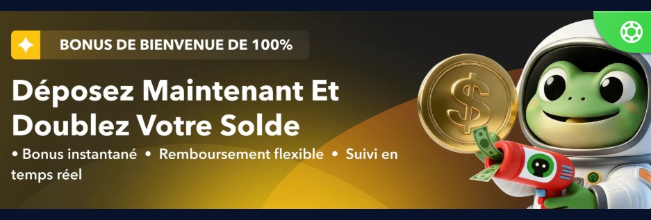 Capture d'écran du bonus de bienvenue du casino Cybet