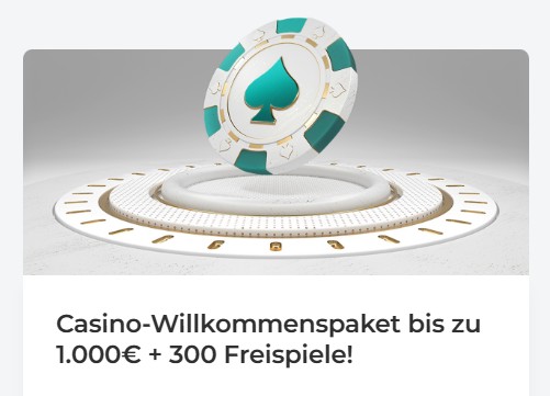 Screenshot vom Willkommensbonus im Spinoli Casino