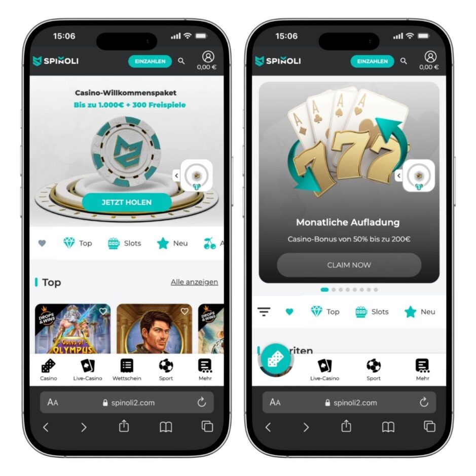 Mobile Ansicht vom Spinoli Casino