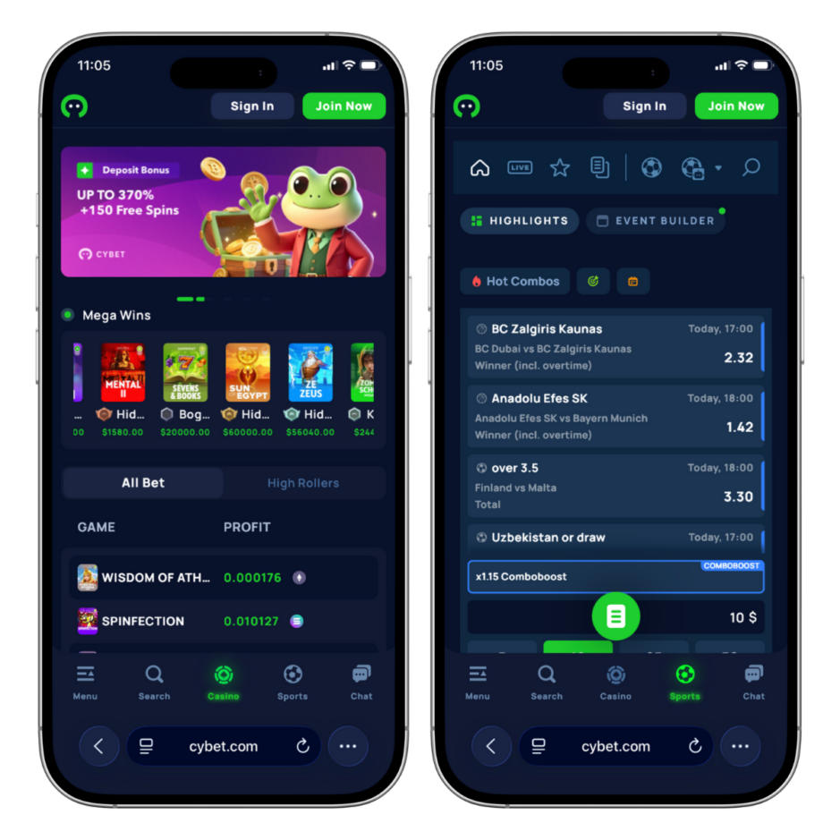 Cybet casino disponible en móvil