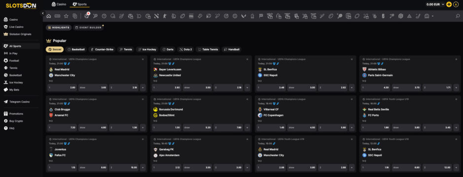 Más de 15 deportes con multitud de mercados para cripto apuestas