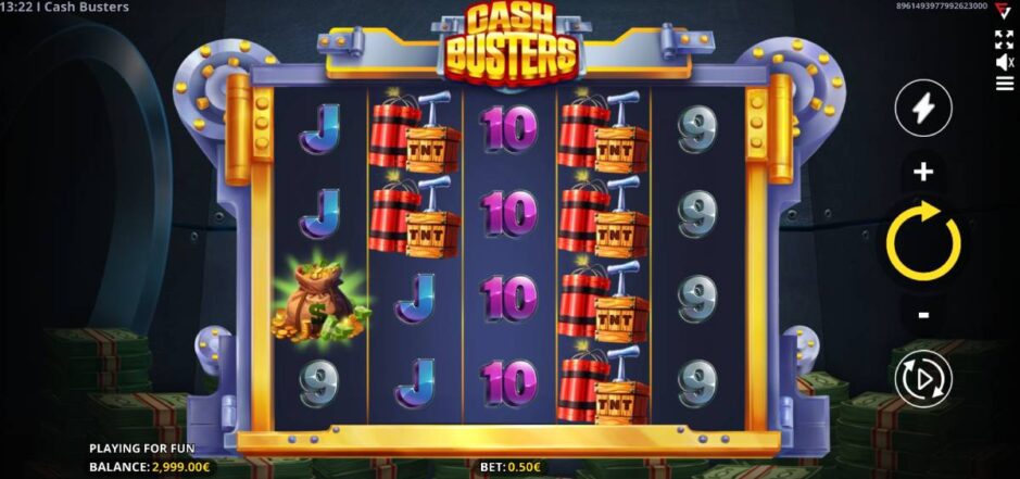 Screenshot vom kostenlosen Demospiel von Cash Busters (Fugaso)