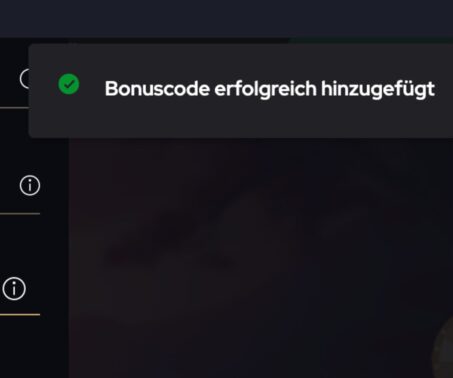 Das Bild zeigt die Besätigung, dass der Highroller Bonus im KatsuBet Casino CH erfolgreich aktiviert wurde