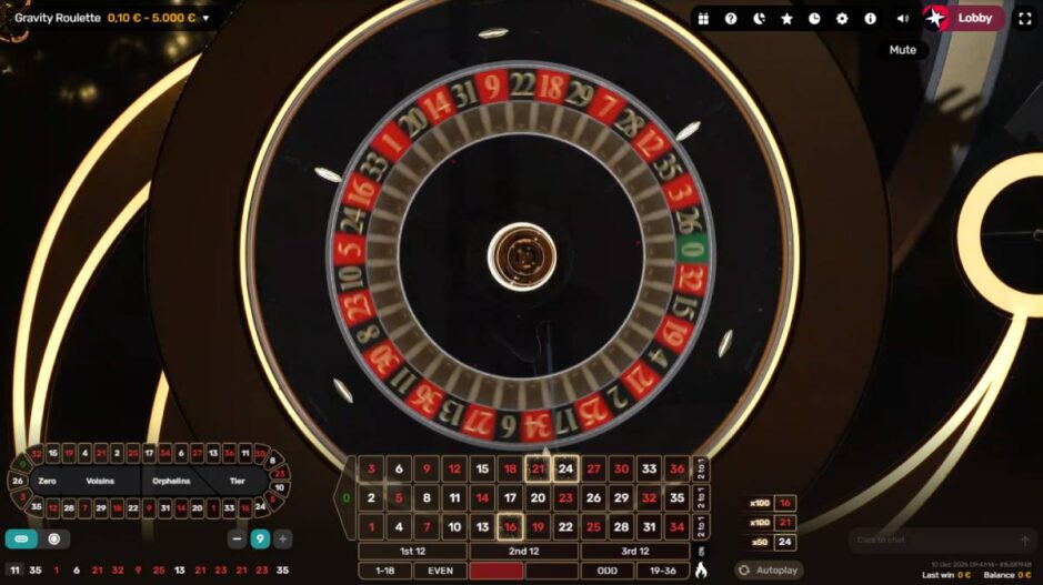 Screenshot des Live-Roulette-Tisches im Slotsdon Casino