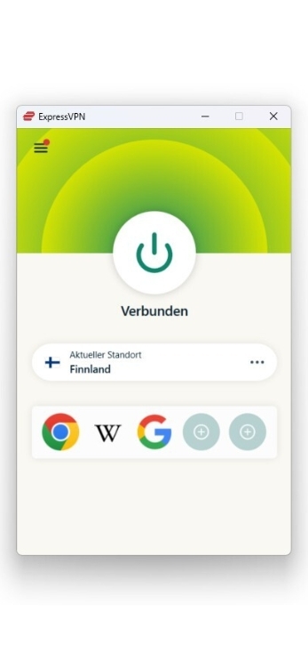 Das Bild zeigt den aktivierten VPN