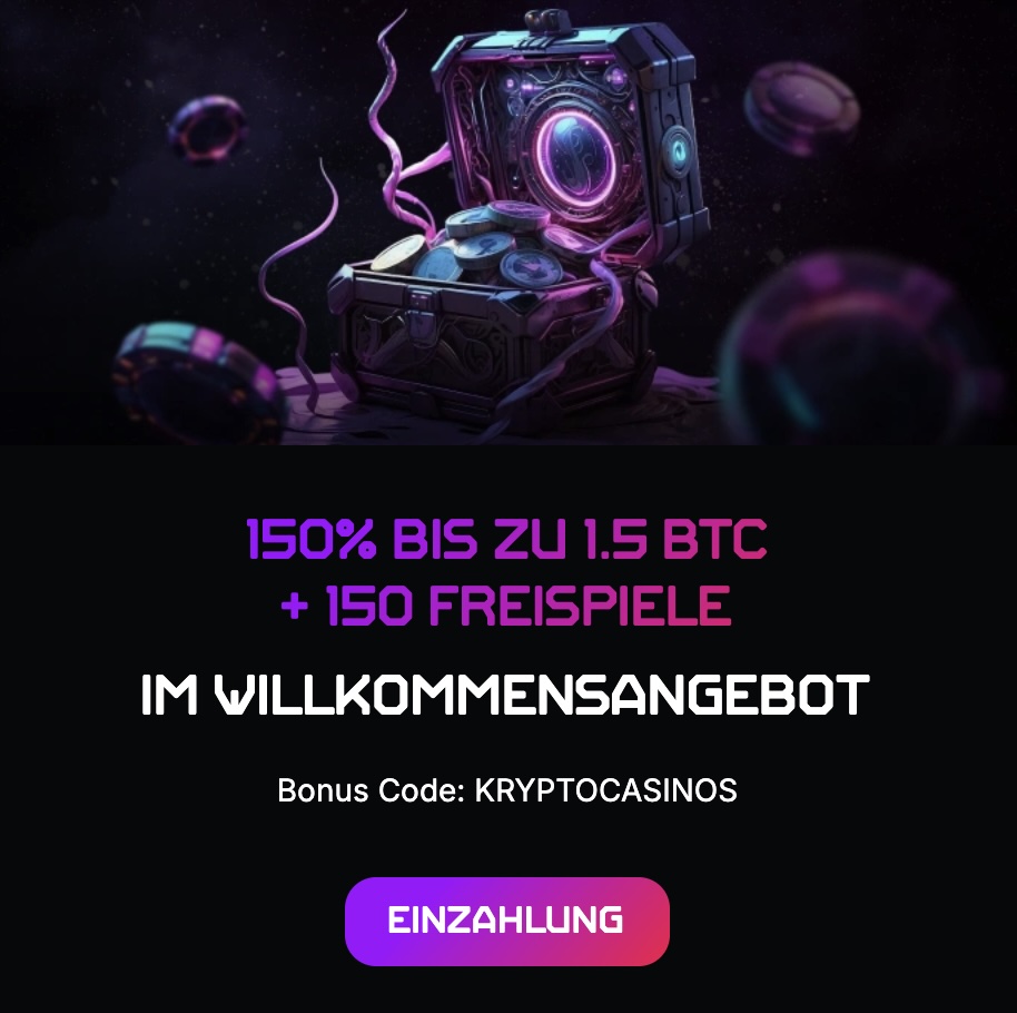 Neuer exklusiver Willkommensbonus für Schweizer kryptocasinos.com-Leser: 150% bis zu 1,5 BTC + 150 Freispiele für die erste Einzahlung