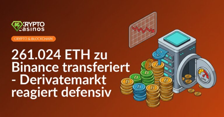 Großer Stapel digitaler Münzen fließt in Servergebäude, abfallendes Liniendiagramm, fast leerer Tresor mit niedrigem Messgerät.