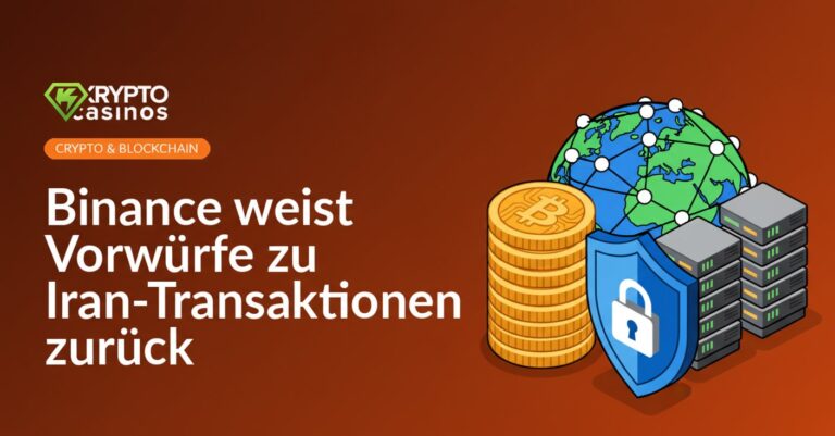 Stapel digitaler Münzen, blau leuchtender Globus mit Netzwerkknoten, Schild vor Server-Racks in dunklem Hintergrund.