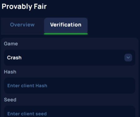screenshot of built-in verification tool at Cybet