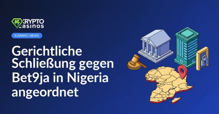 Justizgebäude mit Richterhammer, verschlossenes Bürogebäude, Westafrika-Karte mit Standortmarkierung Nigeria