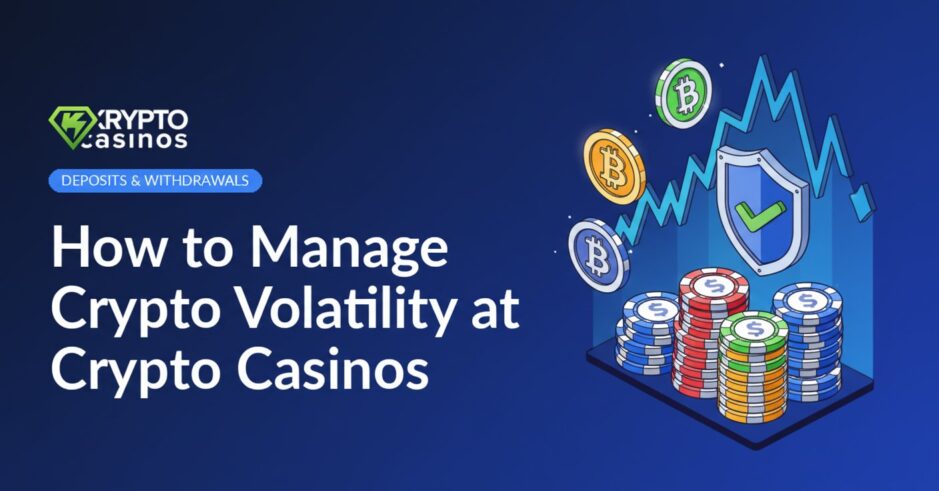 illustration of crypto casino balance volatility with bitcoin coins price chart shield and casino chips
