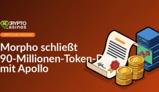 Unterzeichnetes Dokument mit Siegel, Stapel Goldmünzen und Server-Rack mit aufsteigendem Pfeil auf dem Bildschirm