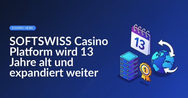 Zentraler Serverstapel, Kalender mit Jubiläumsabzeichen und Globus mit Pfeilen für weltweite Expansion.