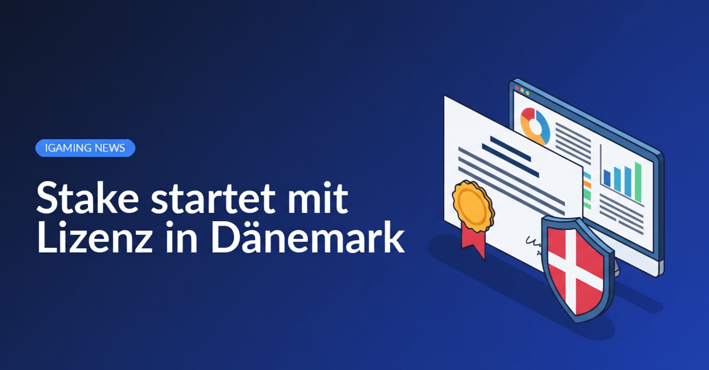 Zertifikat mit goldener Plakette, dänisches Wappen und Desktop-Monitor mit Analysediagrammen auf weißem Hintergrund